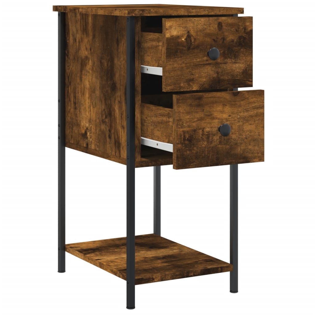 Nattbord 2 stk røkt eik 32x42x70 cm konstruert tre