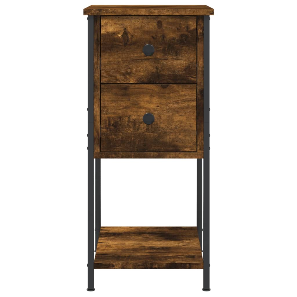 Nattbord 2 stk røkt eik 32x42x70 cm konstruert tre