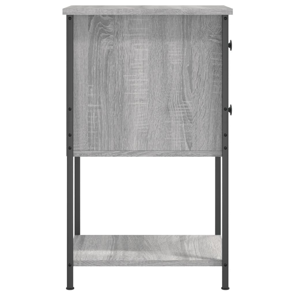 Nattbord 2 stk grå sonoma 32x42x70 cm konstruert tre