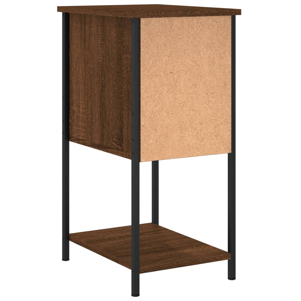 Nattbord 2 stk brun eik 32x42x70 cm konstruert tre