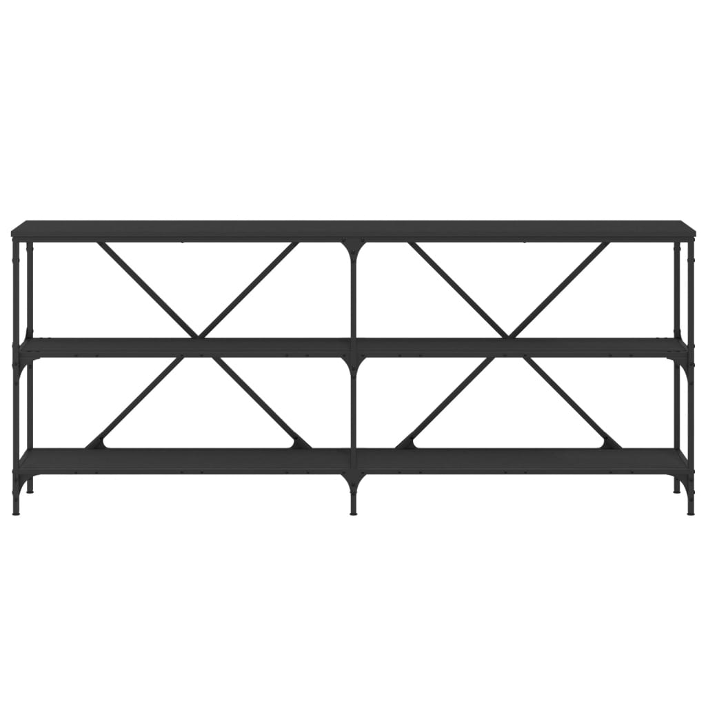 Konsollbord svart 180x30x75 cm konstruert tre og jern