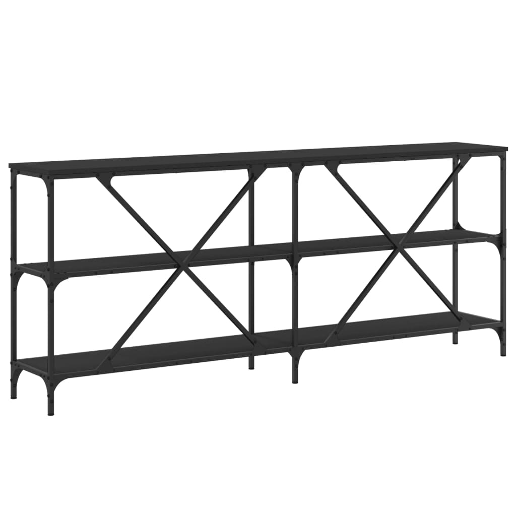 Konsollbord svart 180x30x75 cm konstruert tre og jern