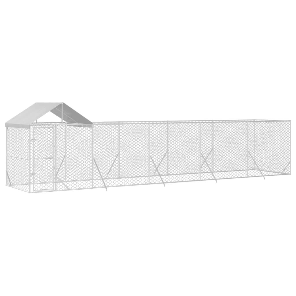 Utendørs hundekennel sølv 10x2x2,5 m galvanisert stål