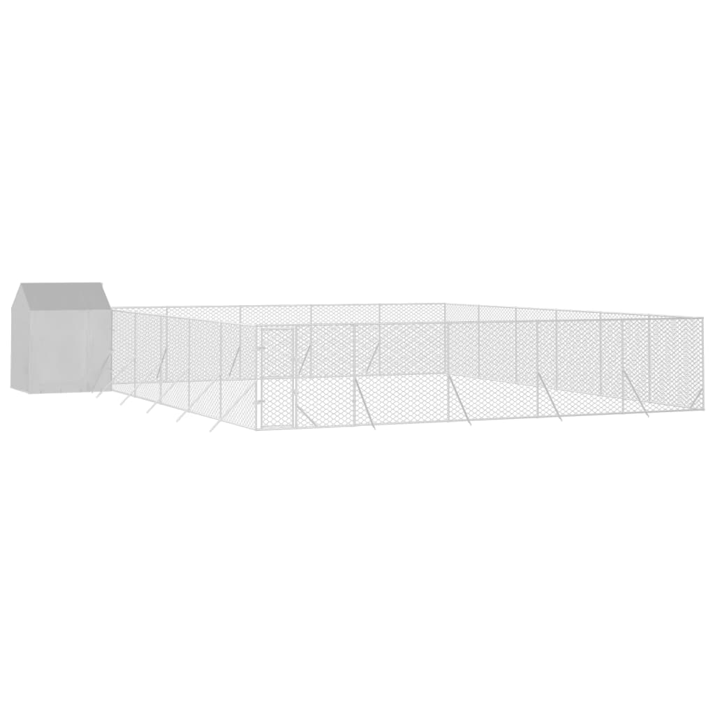 Utendørs hundekennel sølv 12x12x2,5 m galvanisert stål