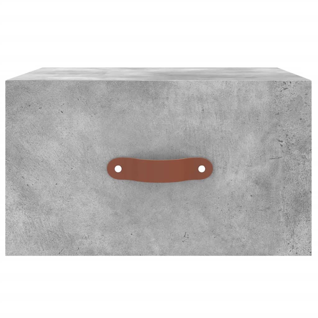 Veggmontert nattbord betonggrå 35x35x20 cm
