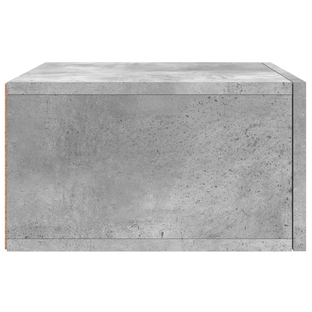 Veggmontert nattbord betonggrå 35x35x20 cm