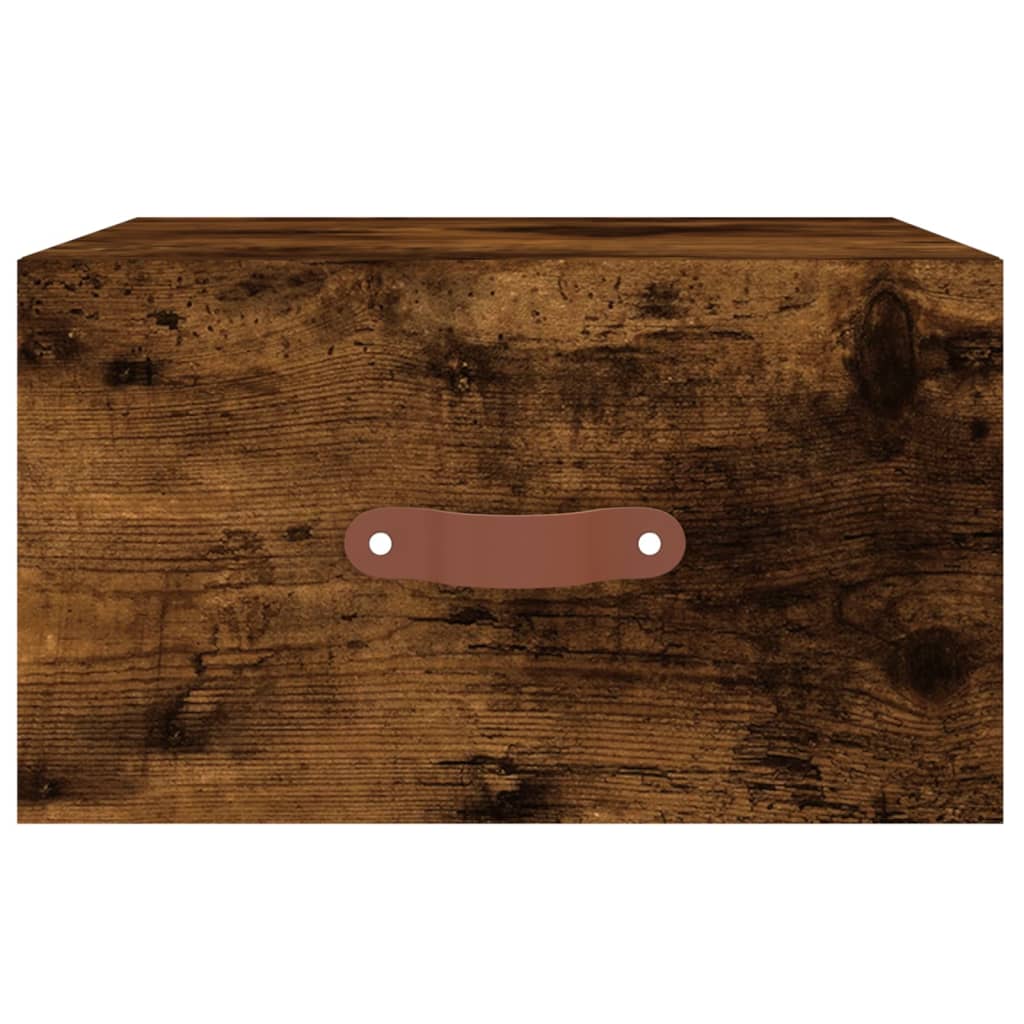 Veggmontert nattbord røkt eik 35x35x20 cm
