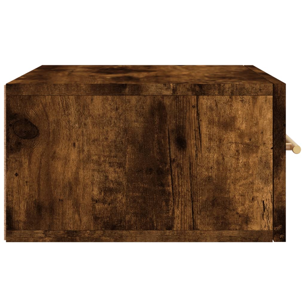 Veggmontert nattbord røkt eik 35x35x20 cm