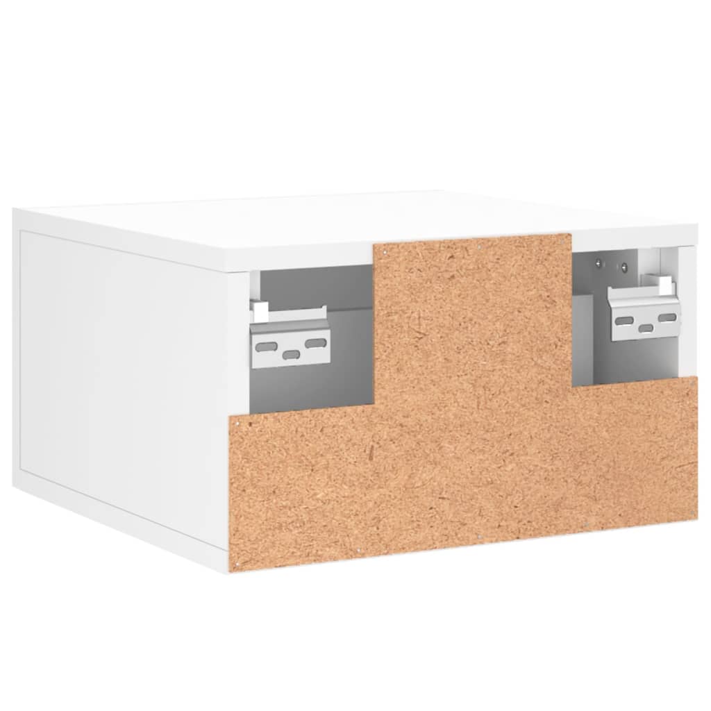 Veggmontert nattbord hvit 35x35x20 cm