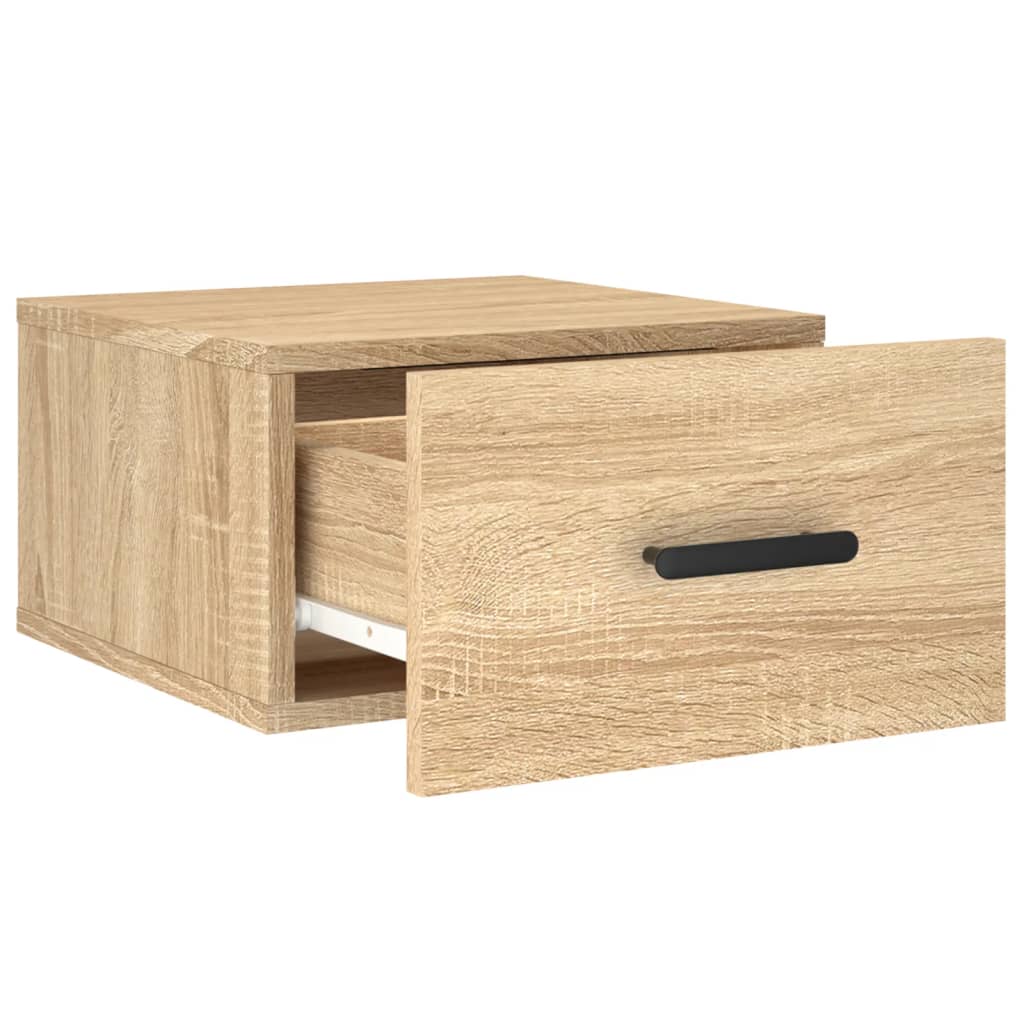 Veggmontert nattbord 2 stk sonoma eik 35x35x20 cm