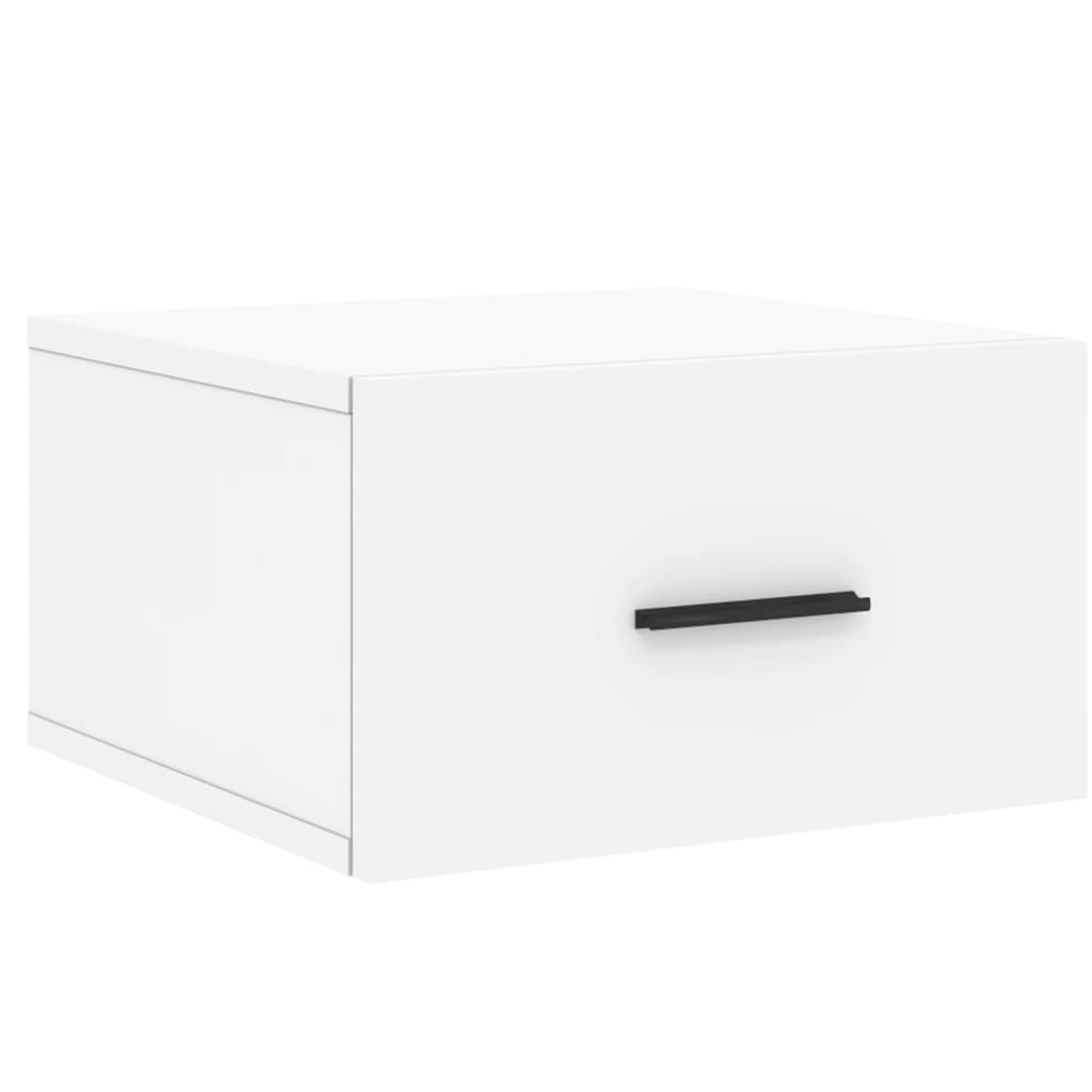 Veggmonterte nattbord 2 stk hvit 35x35x20 cm