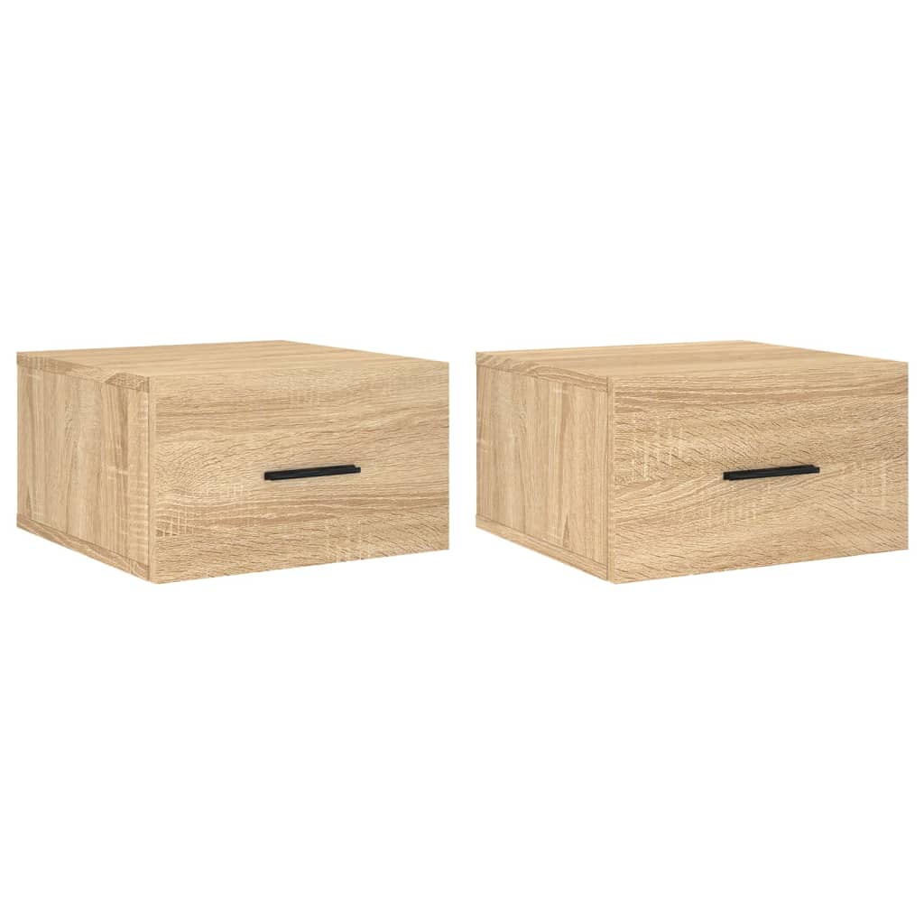 Veggmontert nattbord 2 stk sonoma eik 35x35x20 cm