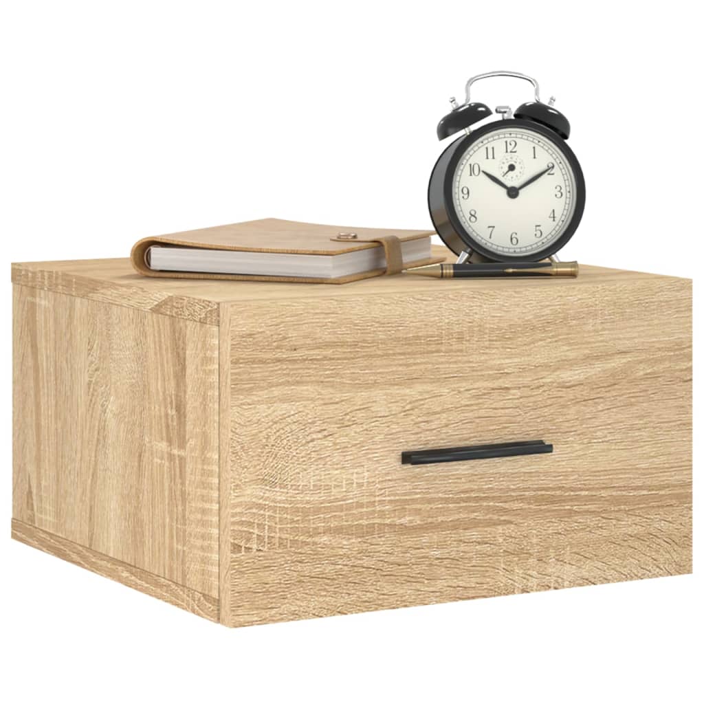Veggmontert nattbord 2 stk sonoma eik 35x35x20 cm