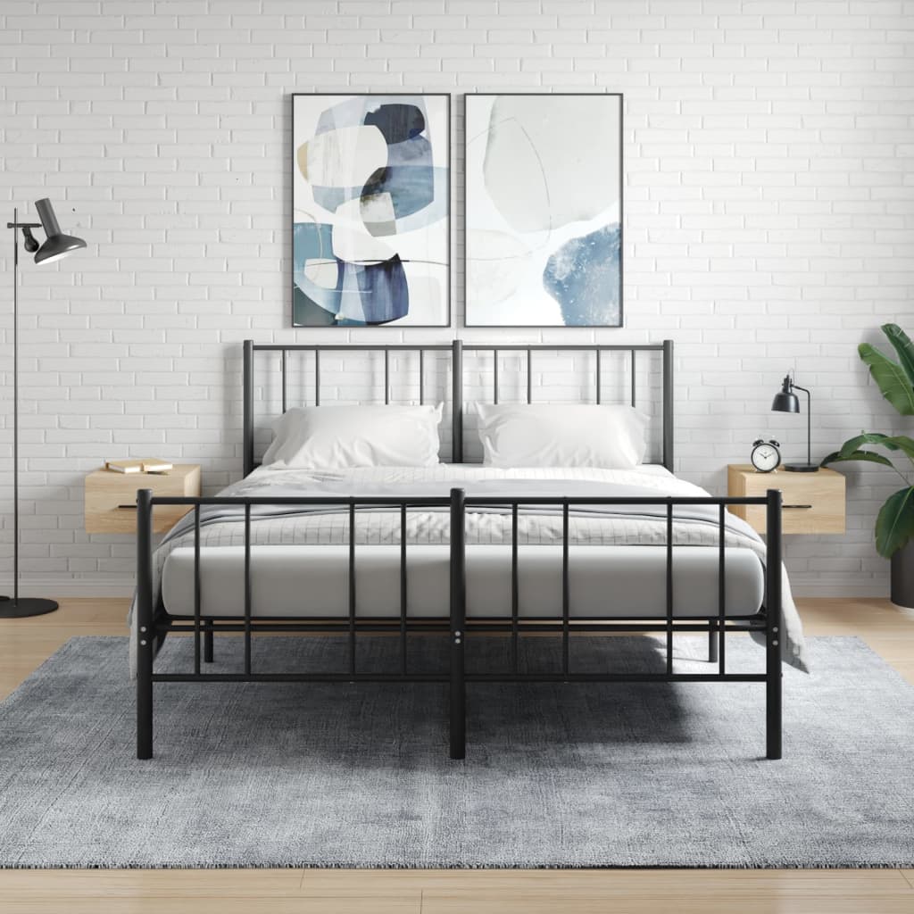 Veggmontert nattbord 2 stk sonoma eik 35x35x20 cm