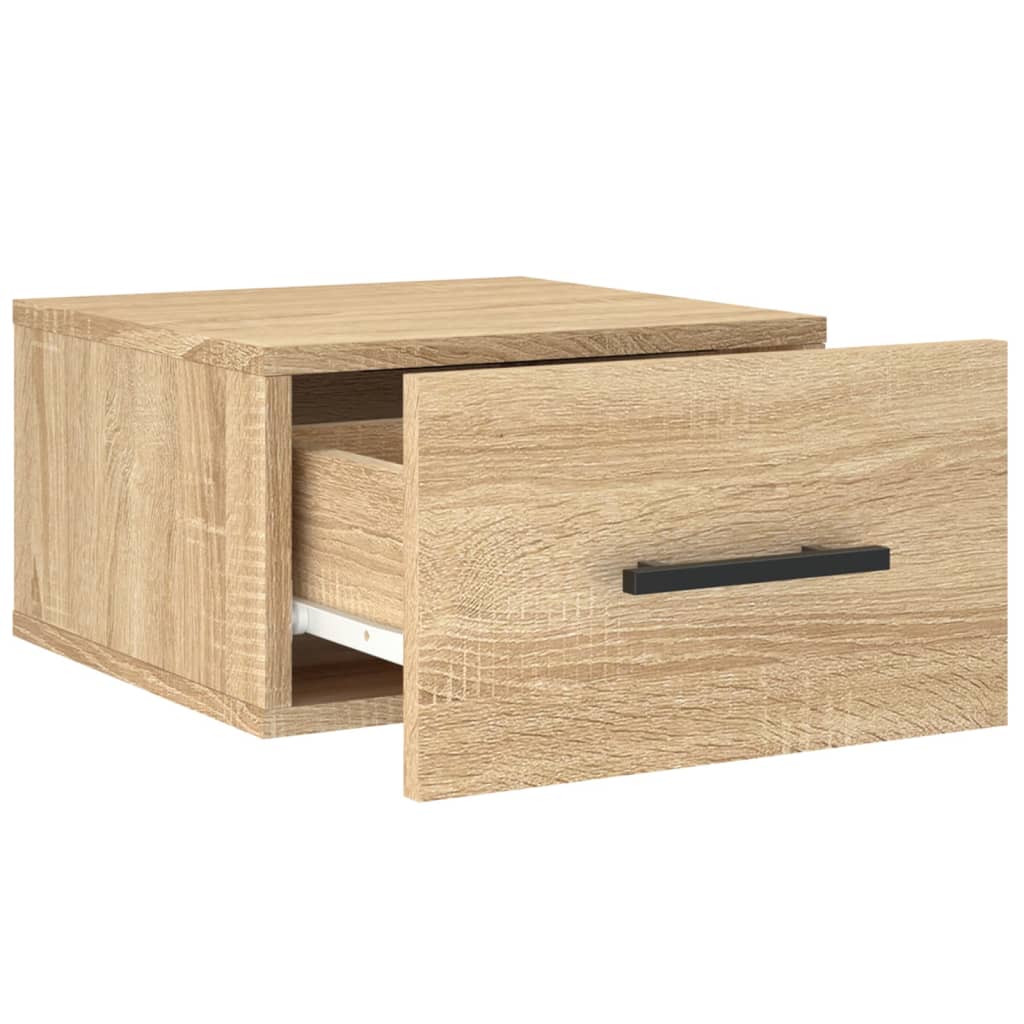 Veggmontert nattbord 2 stk sonoma eik 35x35x20 cm