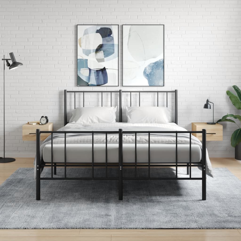 Veggmontert nattbord 2 stk sonoma eik 35x35x20 cm