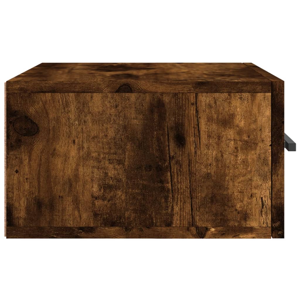 Veggmontert nattbord røkt eik 35x35x20 cm