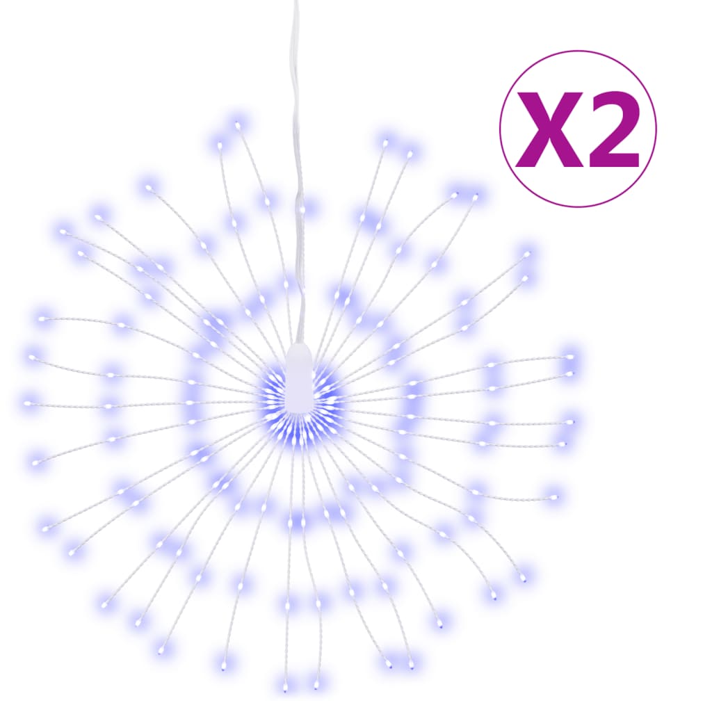 Julestjernelys 140 LED 2 stk blå 17 cm