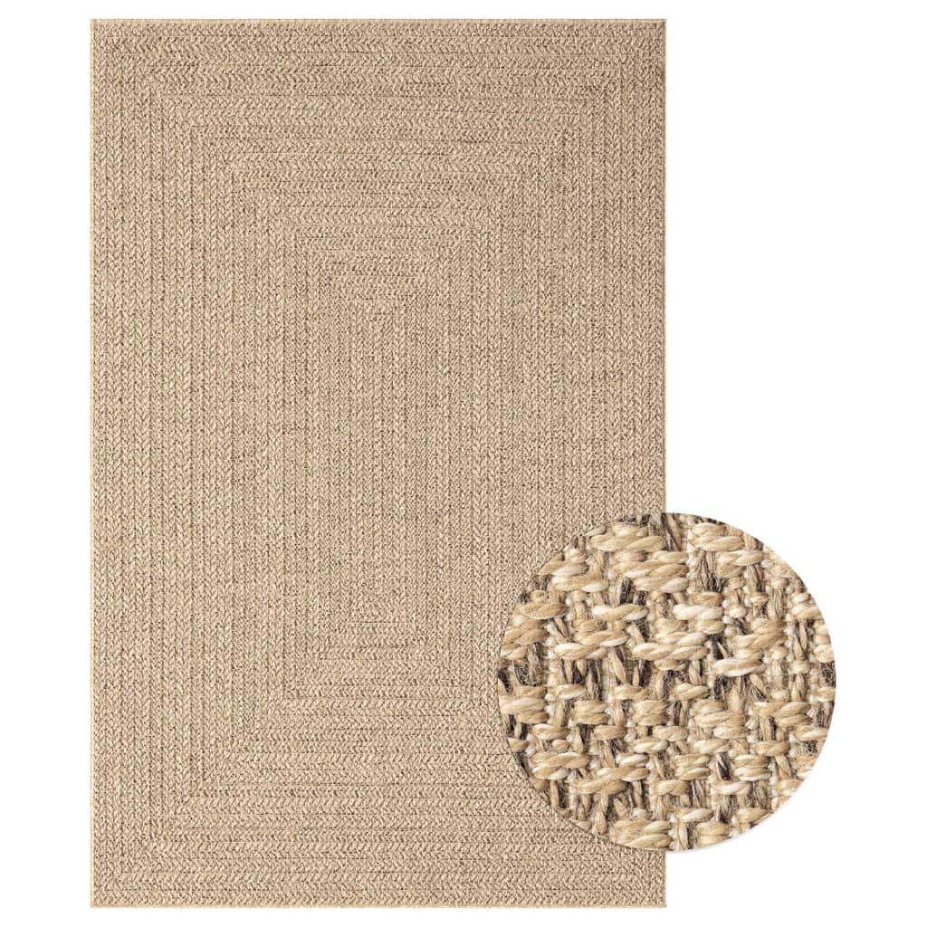 Teppe ZIZUR 200x290 cm jute-utseende innendørs og utendørs