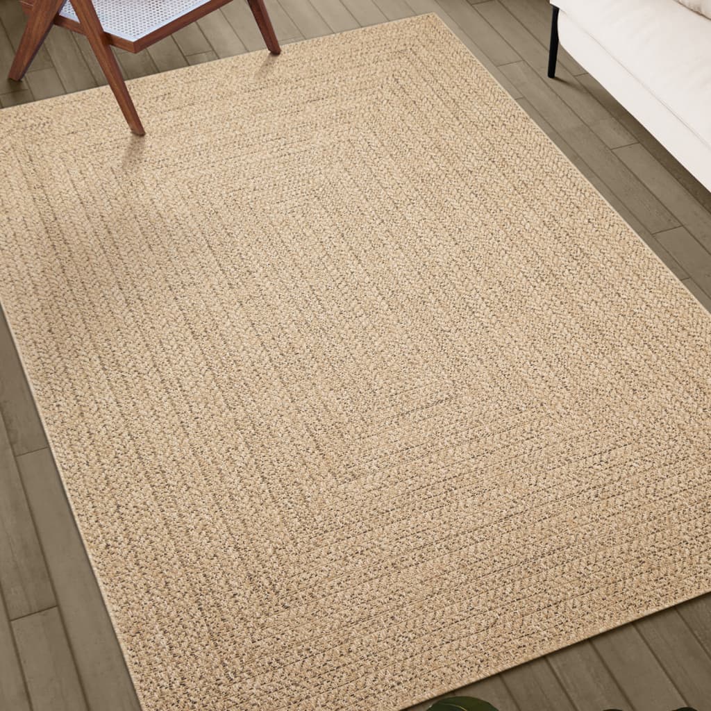 Teppe ZIZUR 200x290 cm jute-utseende innendørs og utendørs