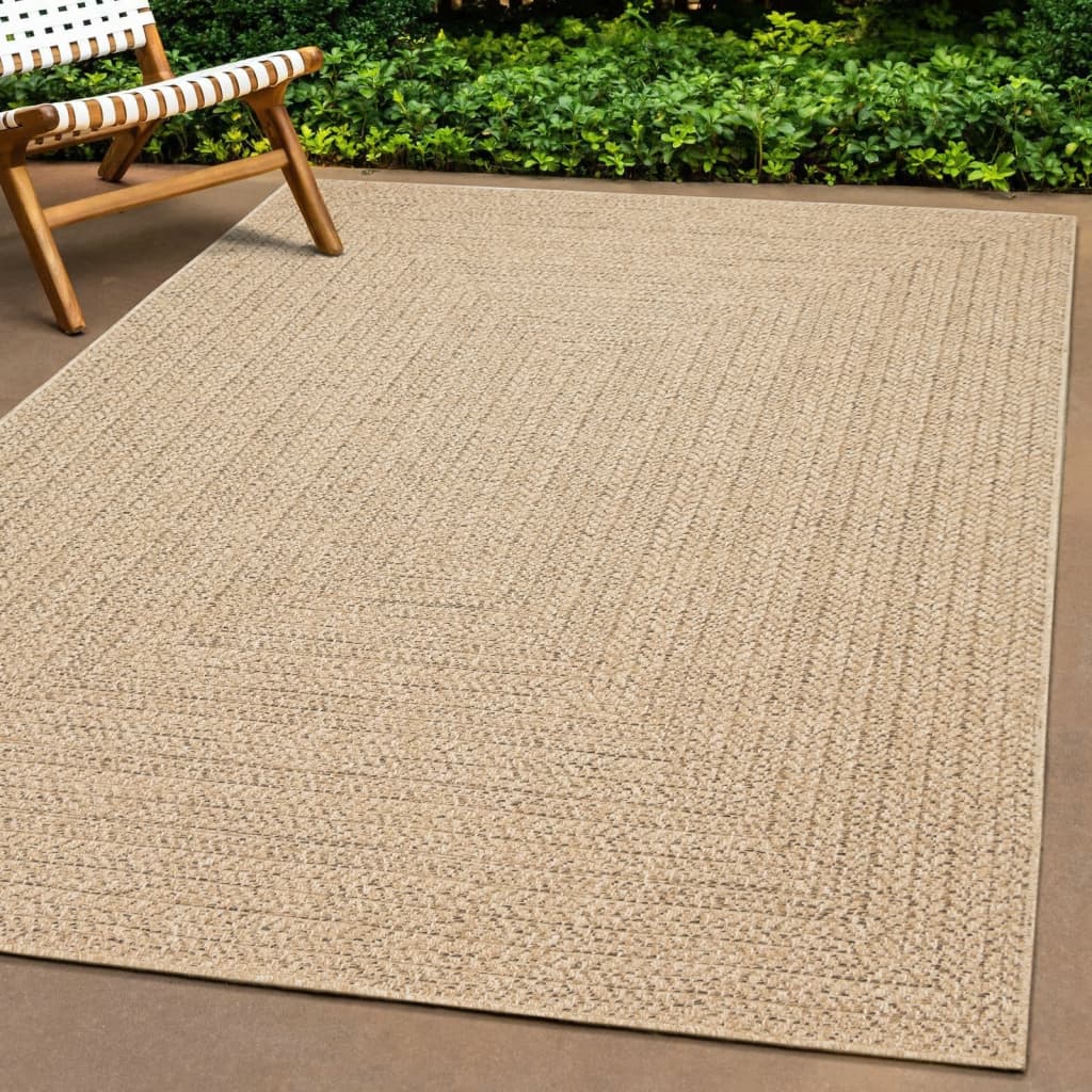 Teppe ZIZUR 200x290 cm jute-utseende innendørs og utendørs