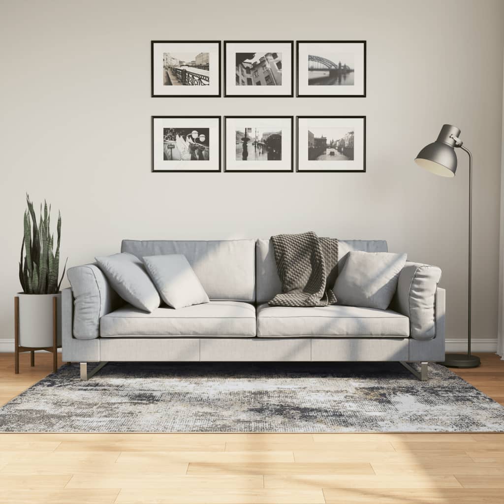Teppe vaskbart flerfarget 120x180 cm sklisikkert