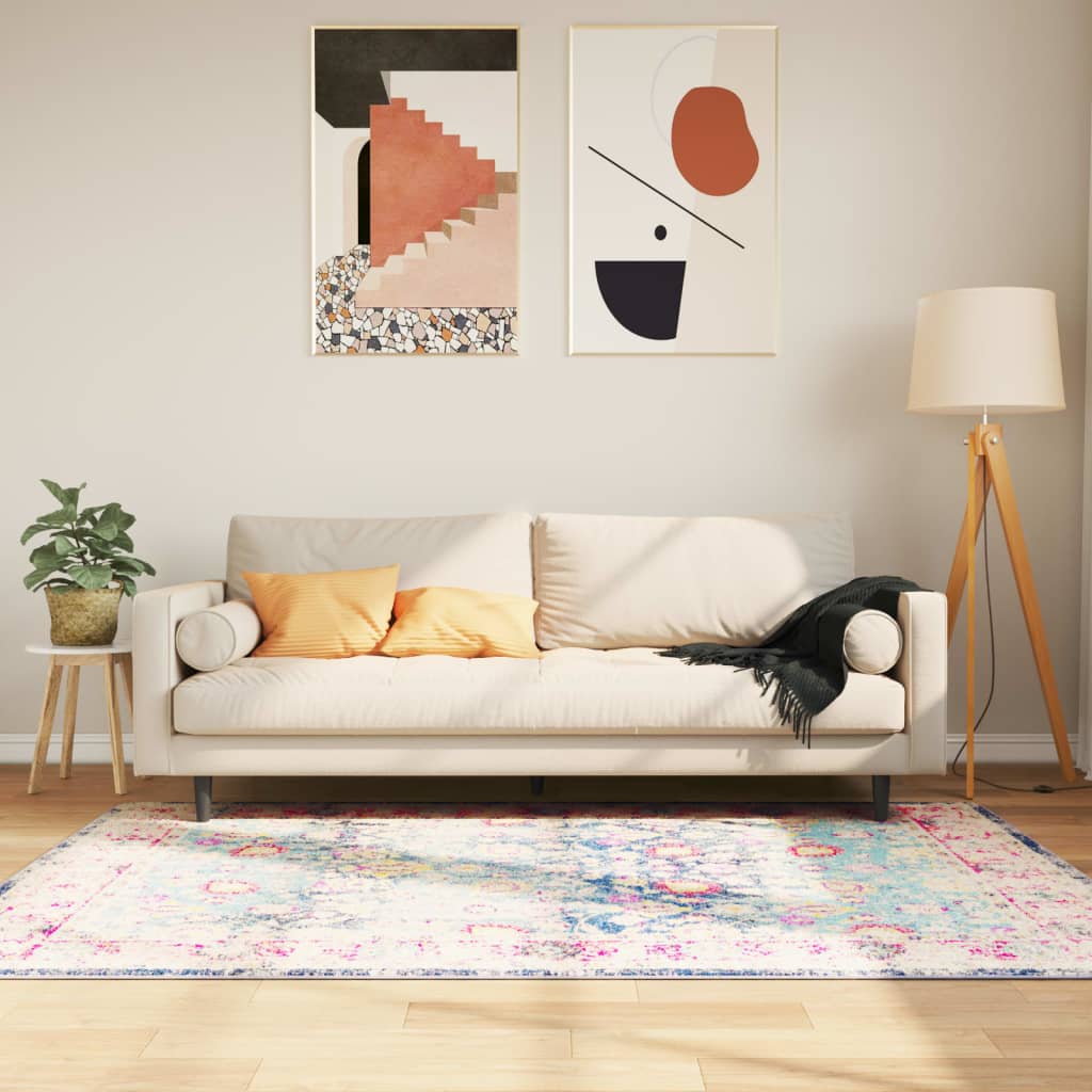 Teppe vaskbart flerfarget 120x180 cm sklisikkert