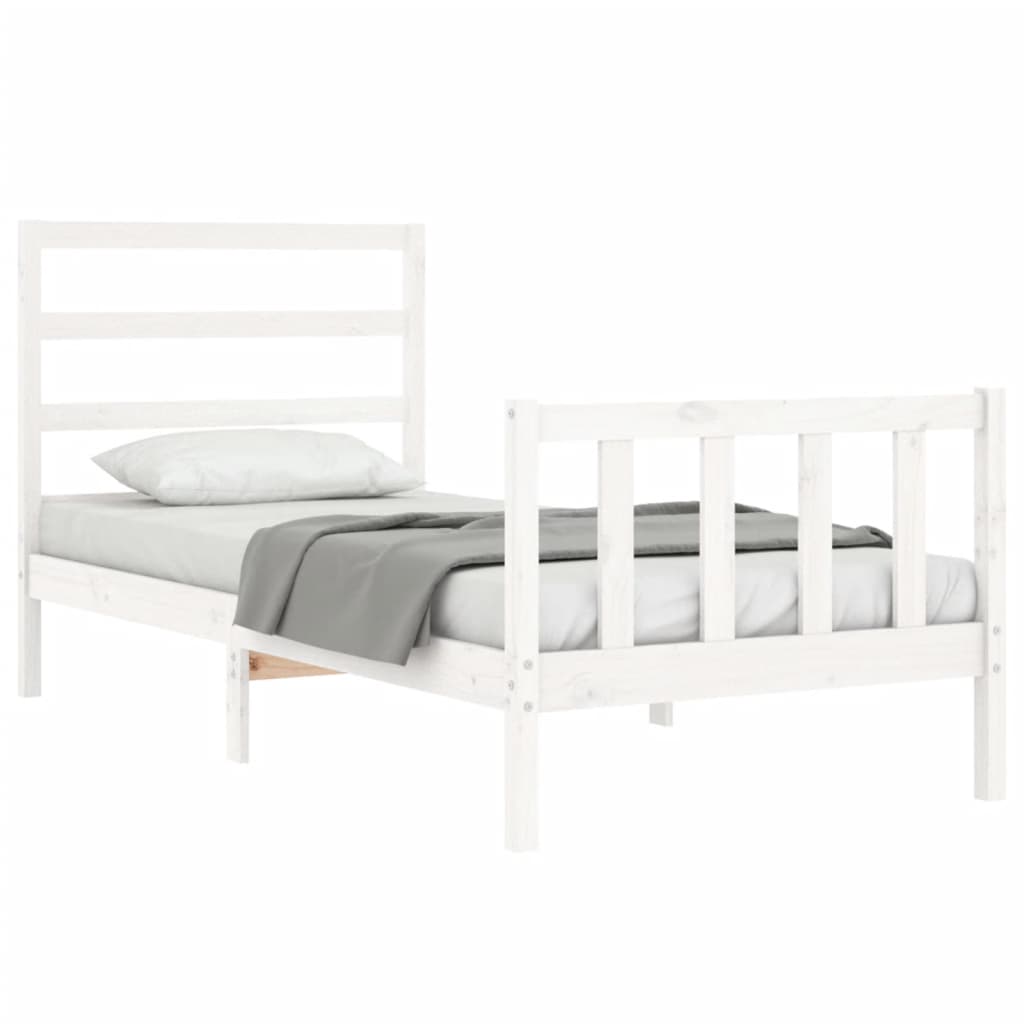 Sengeramme uten madrass hvit 90x190 cm heltre furu
