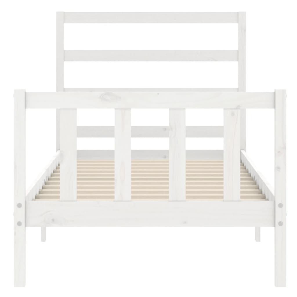 Sengeramme uten madrass hvit 90x190 cm heltre furu
