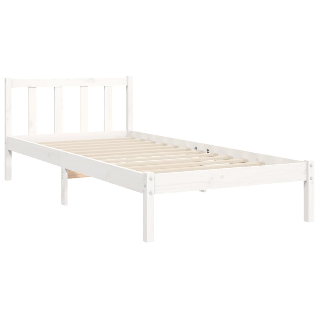Sengeramme uten madrass hvit 90x190 cm heltre furu