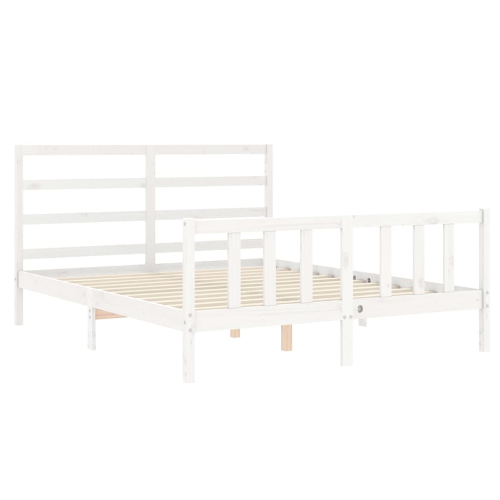 Sengeramme uten madrass hvit 160x200 cm heltre furu