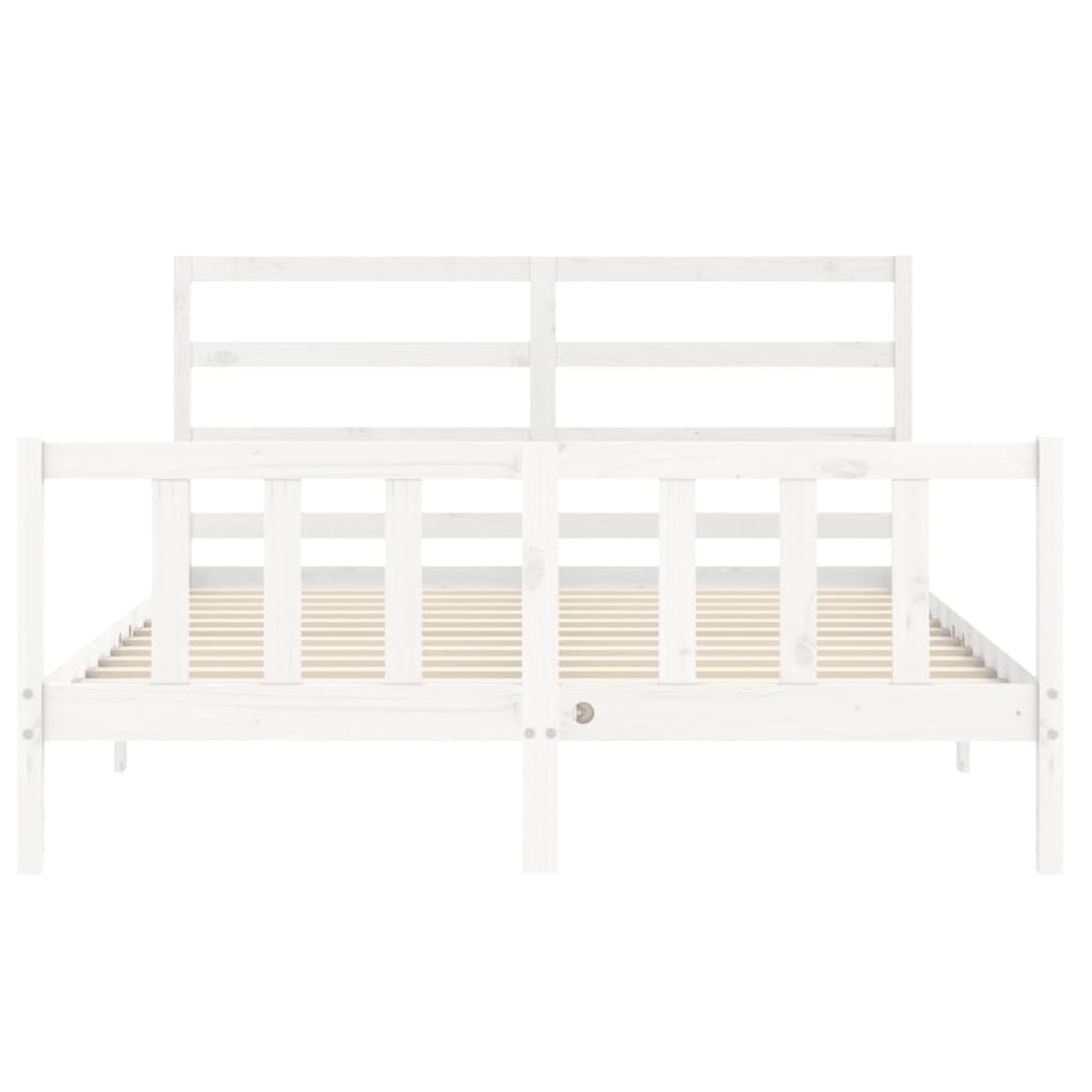 Sengeramme uten madrass hvit 160x200 cm heltre furu