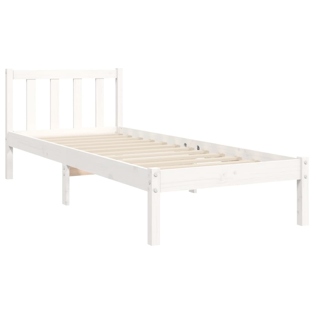 Sengeramme uten madrass hvit 90x190 cm heltre furu