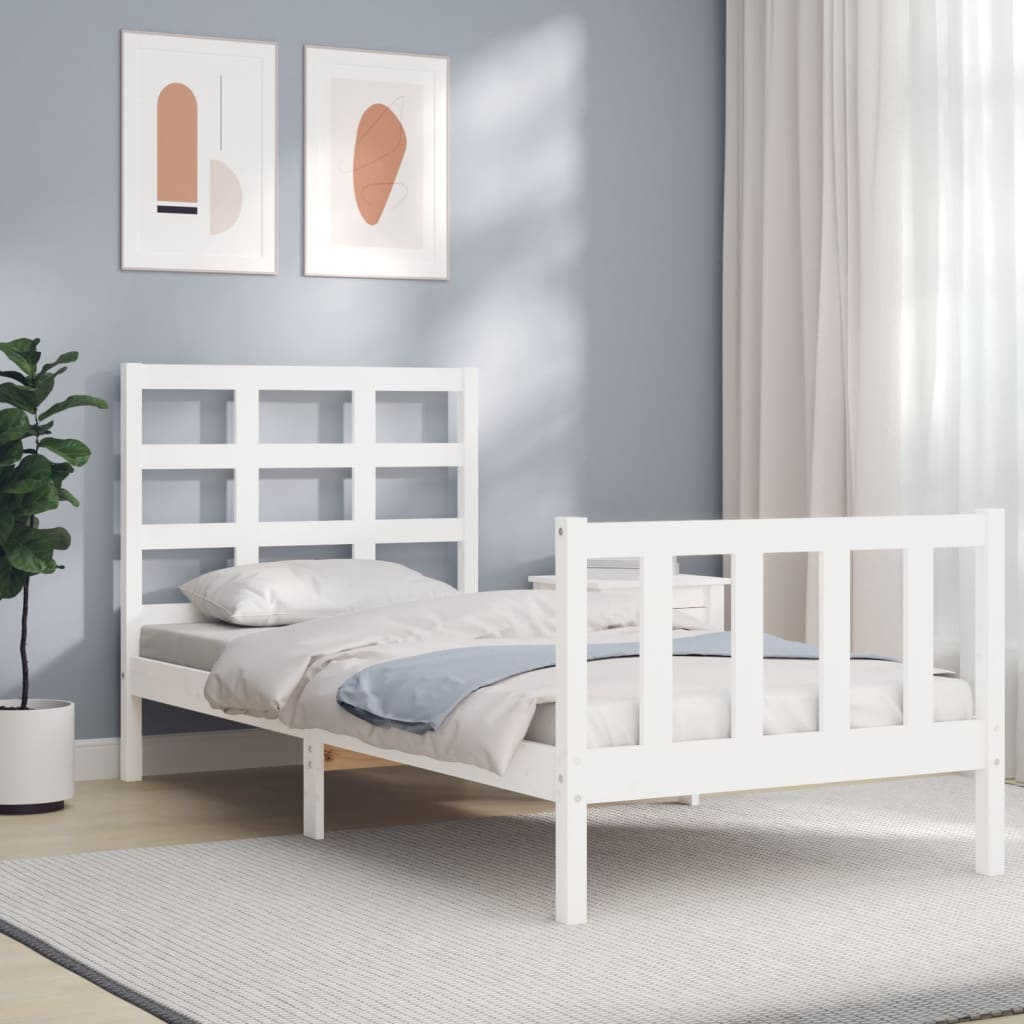 Sengeramme uten madrass hvit 90x190 cm heltre furu