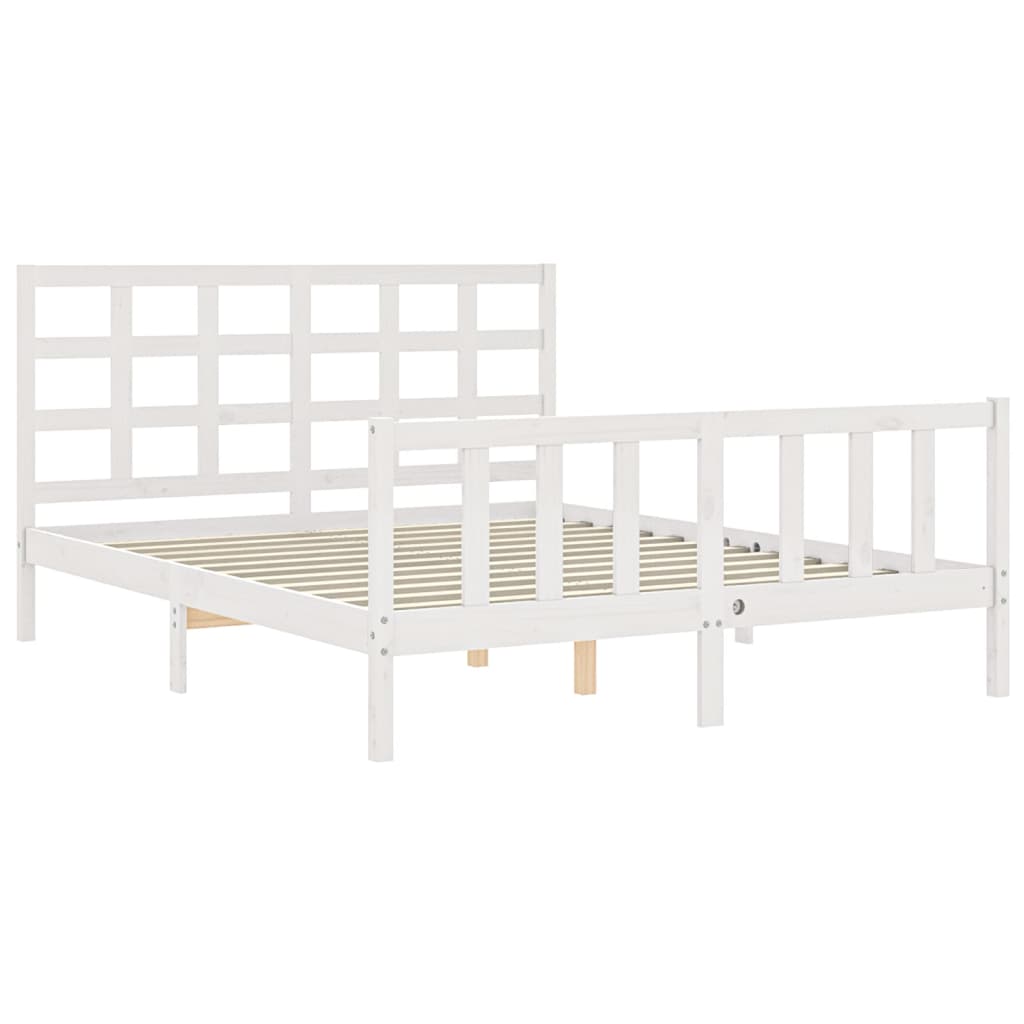 Sengeramme uten madrass hvit 160x200 cm heltre furu