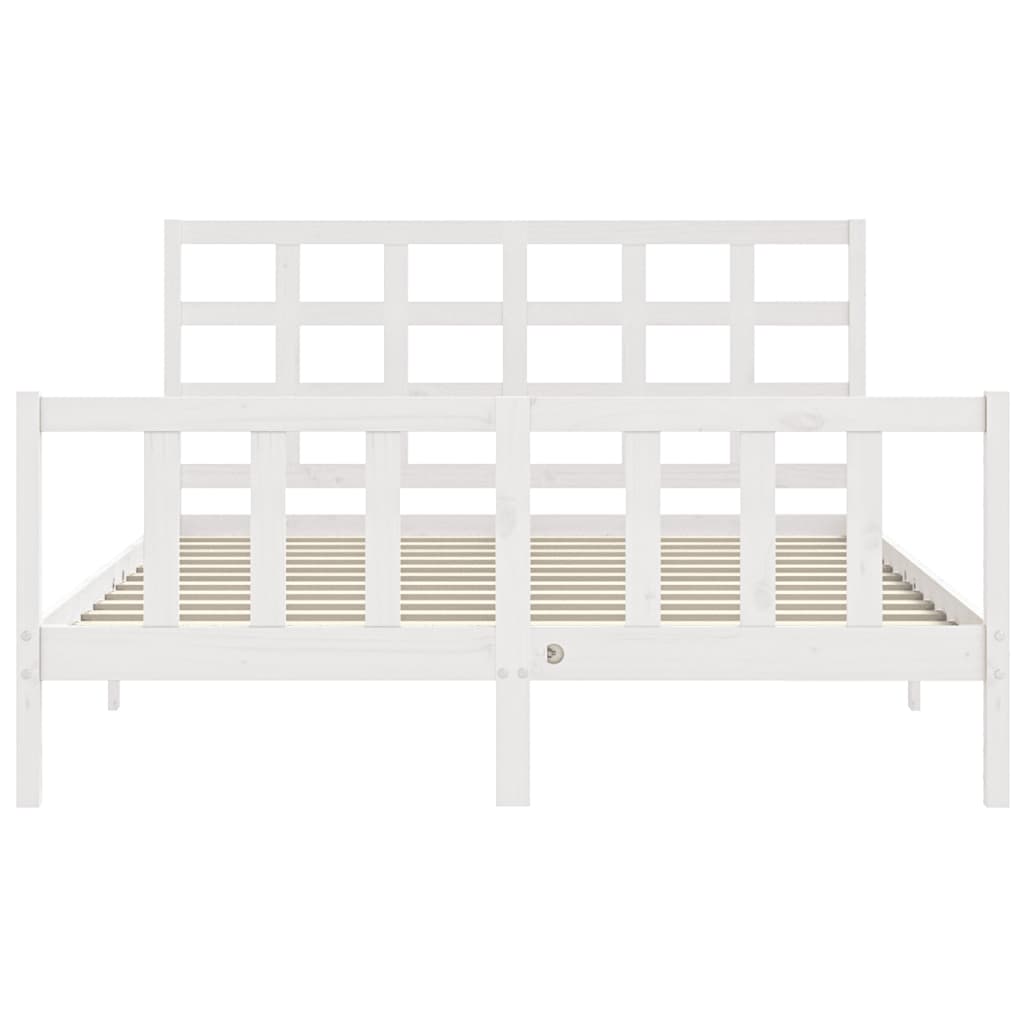 Sengeramme uten madrass hvit 160x200 cm heltre furu