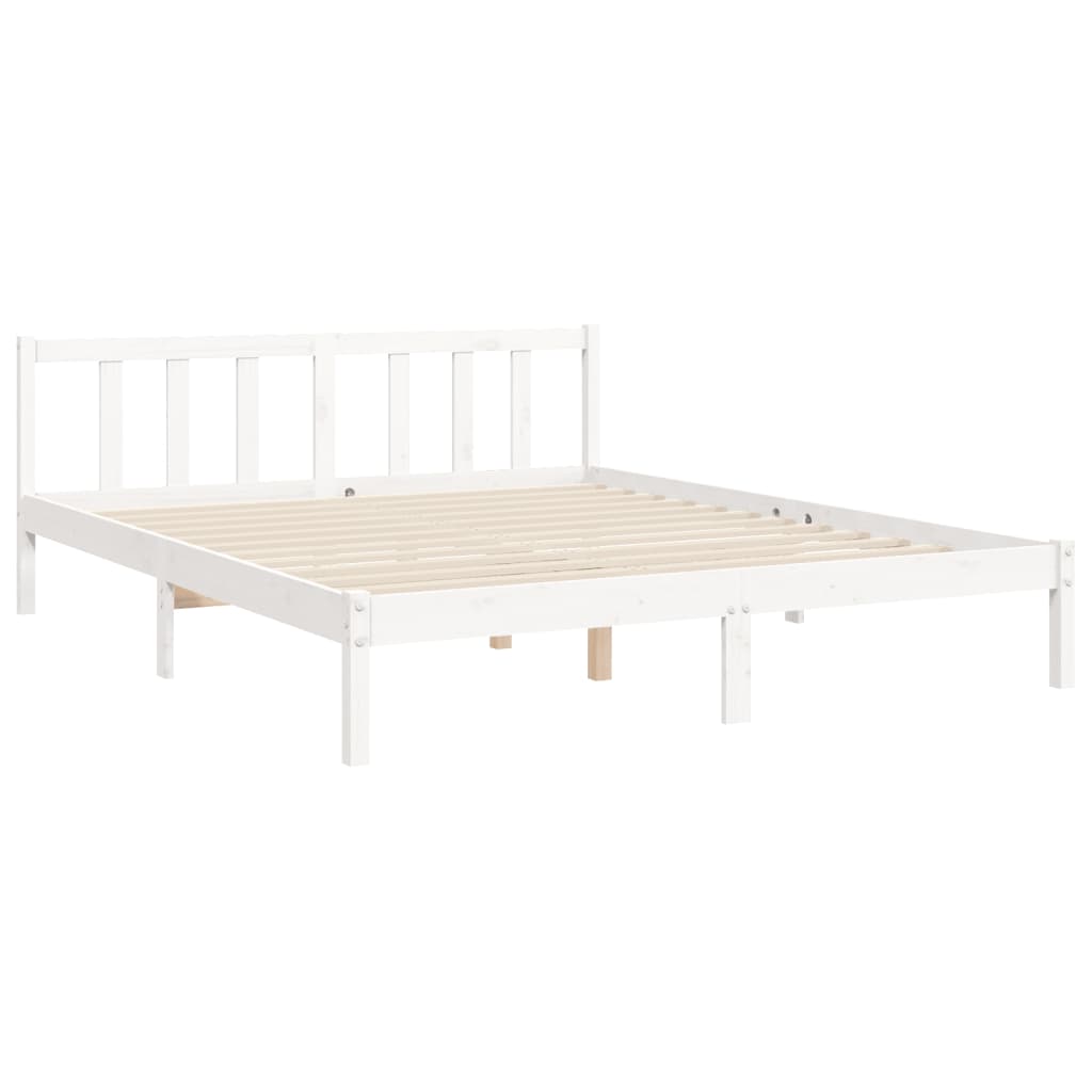 Sengeramme uten madrass hvit 160x200 cm heltre furu