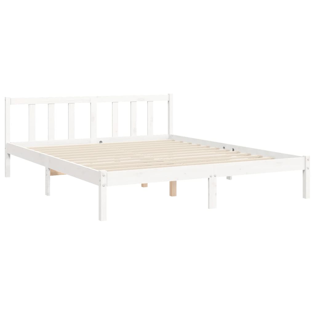 Sengeramme uten madrass hvit 160x200 cm heltre furu