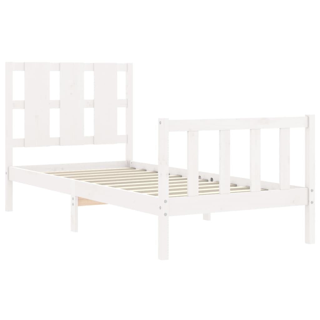 Sengeramme uten madrass hvit 90x190 cm heltre furu