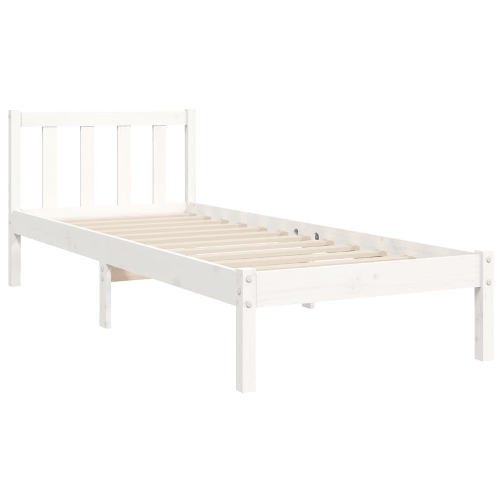 Sengeramme uten madrass hvit 90x190 cm heltre furu