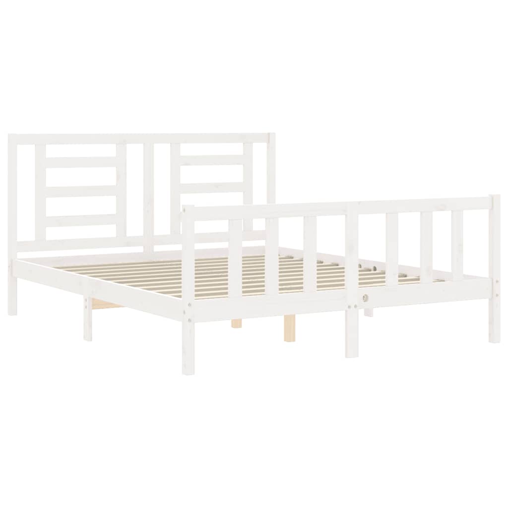 Sengeramme uten madrass hvit 160x200 cm heltre furu