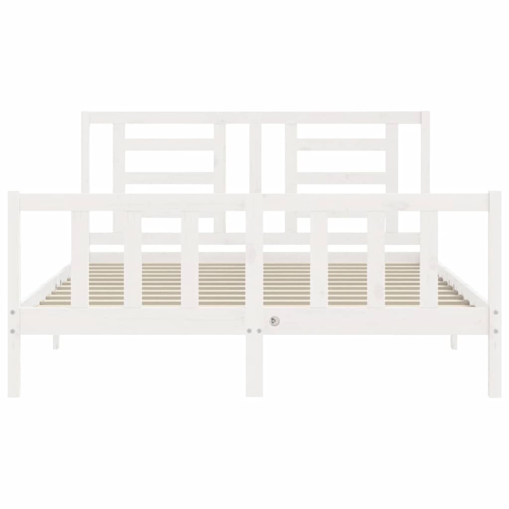 Sengeramme uten madrass hvit 160x200 cm heltre furu