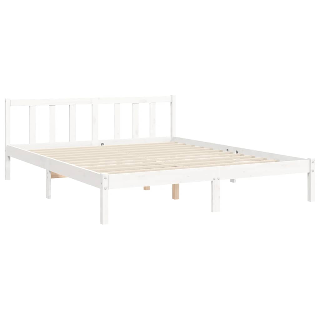 Sengeramme uten madrass hvit 160x200 cm heltre furu