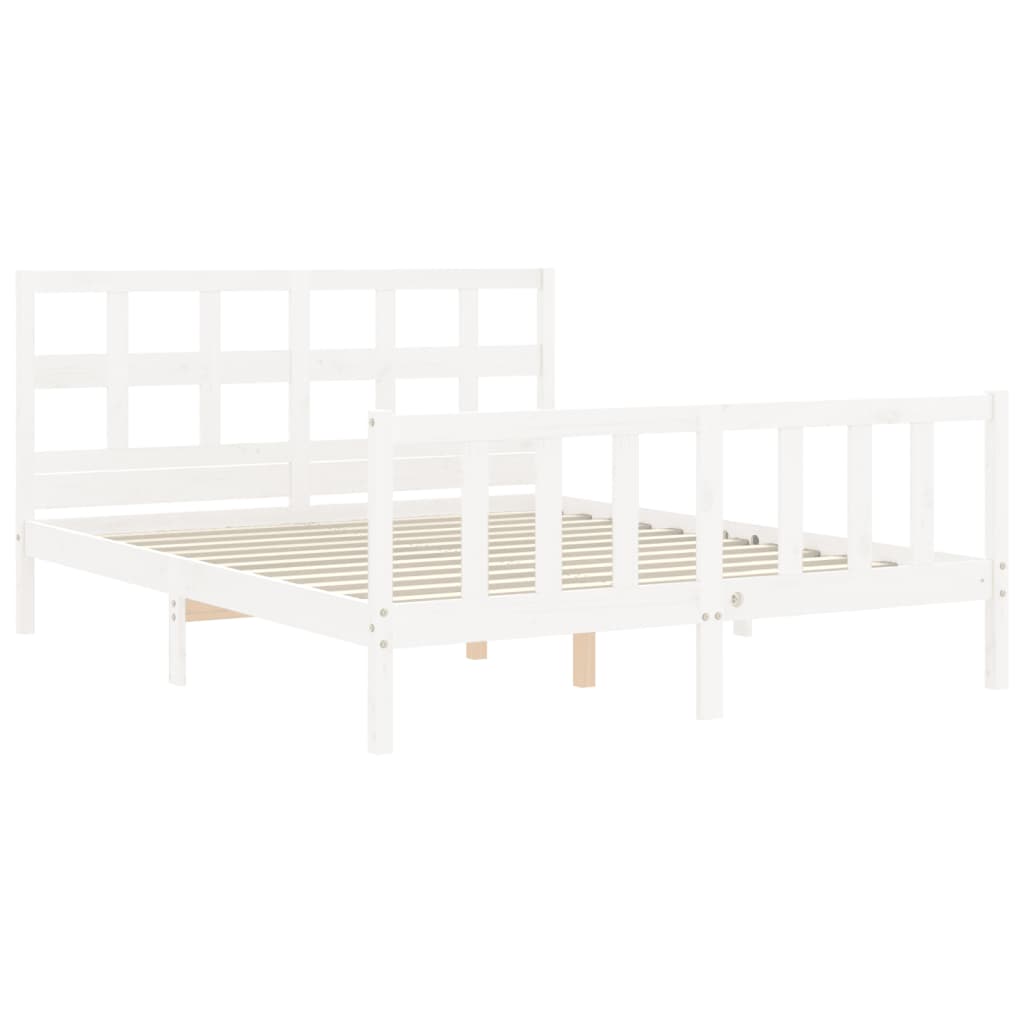 Sengeramme uten madrass hvit 160x200 cm heltre furu