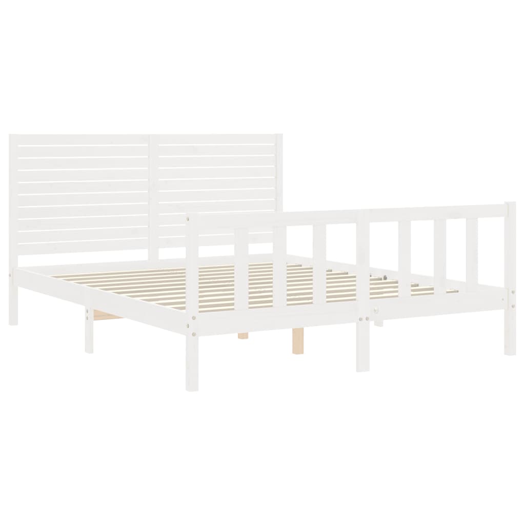 Sengeramme uten madrass hvit 160x200 cm heltre furu