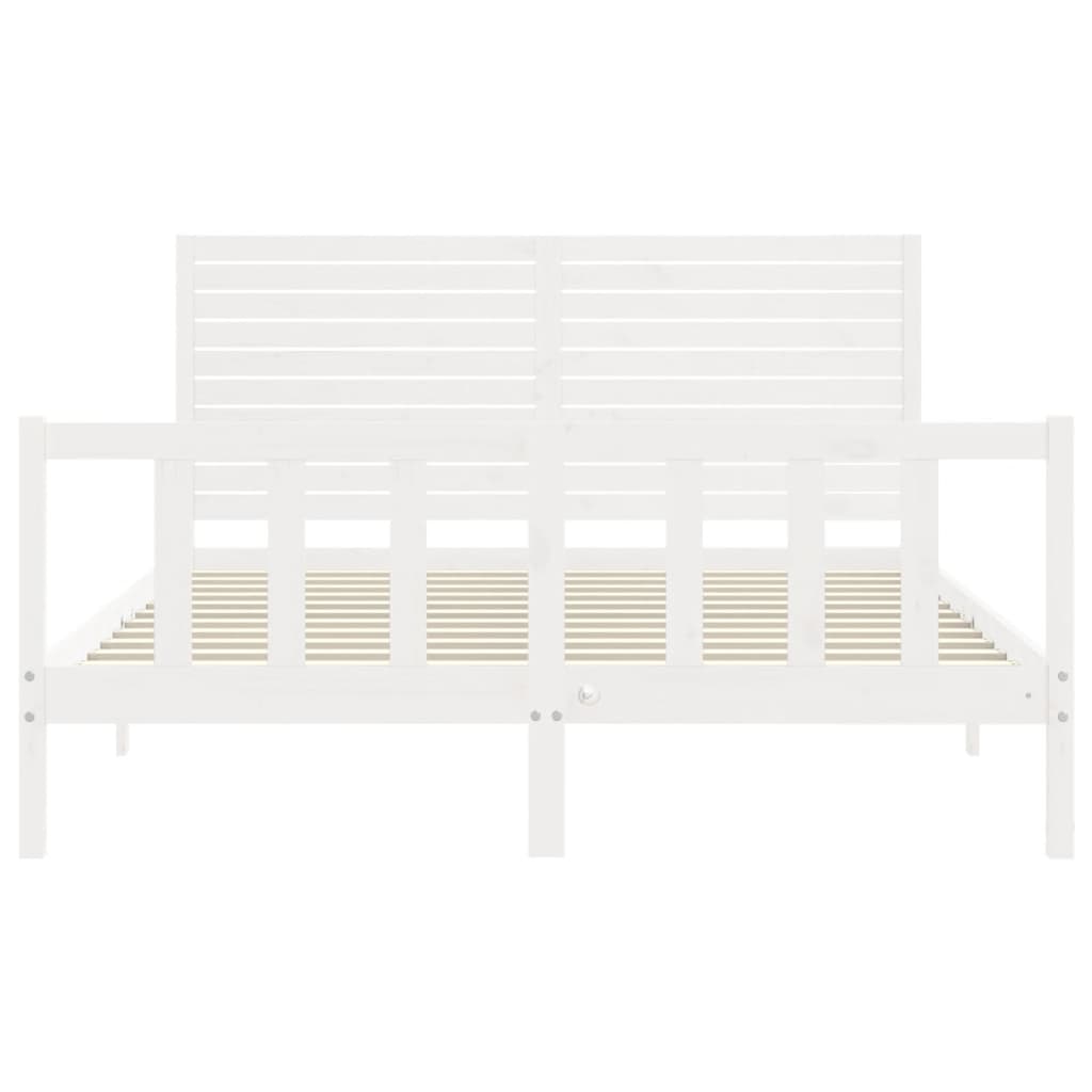 Sengeramme uten madrass hvit 160x200 cm heltre furu