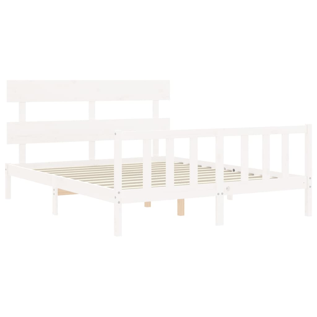 Sengeramme uten madrass hvit 160x200 cm heltre furu
