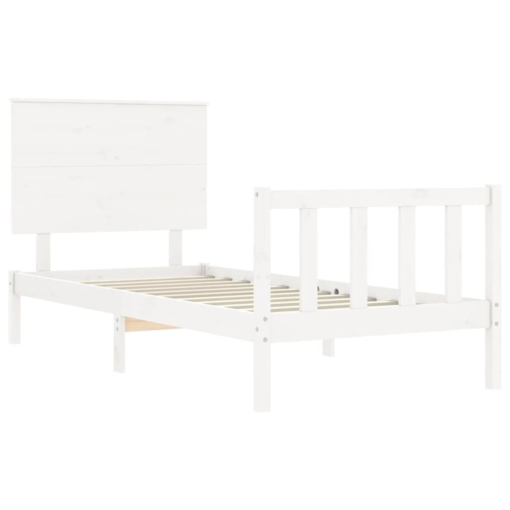 Sengeramme med hodegavl hvit single heltre