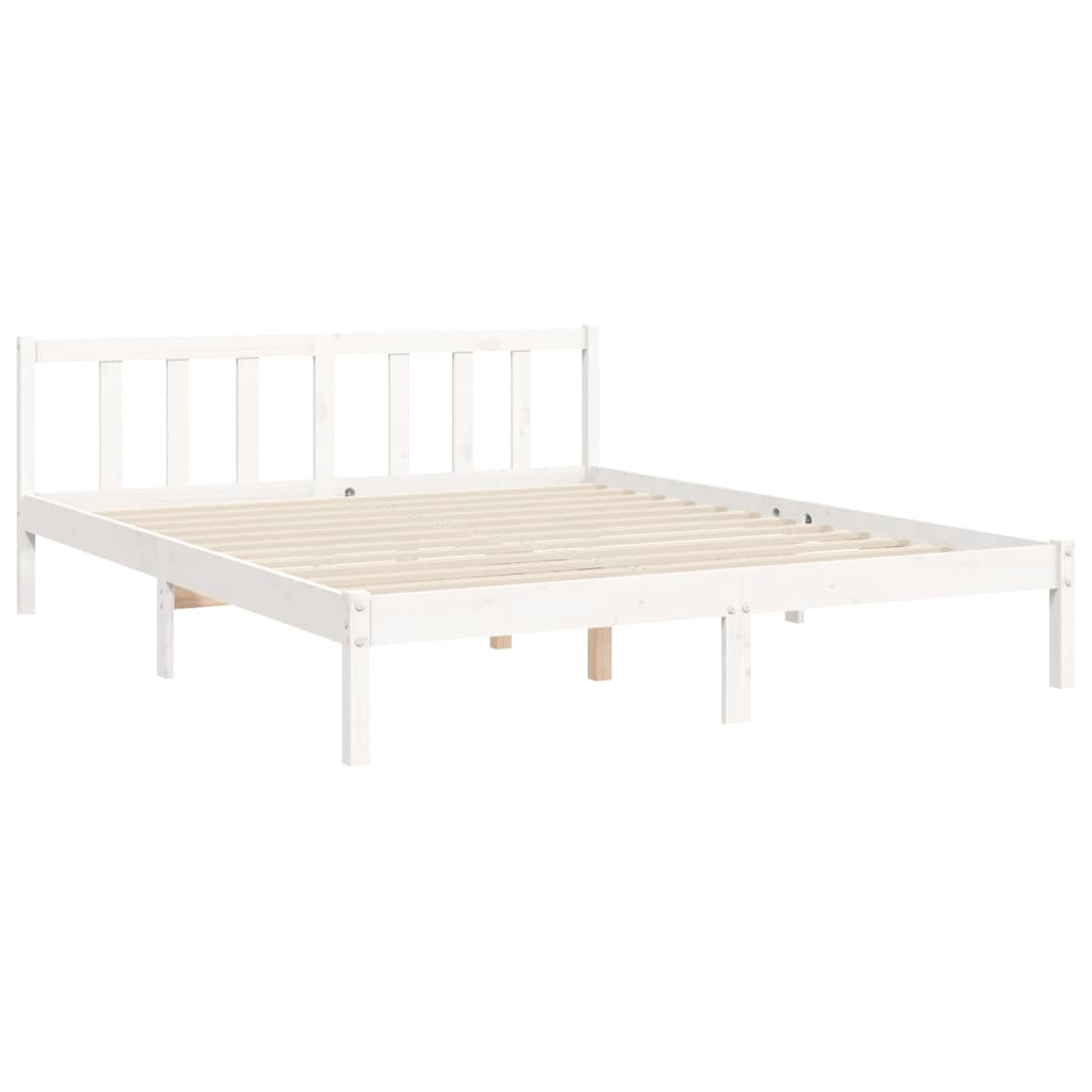 Sengeramme uten madrass hvit 160x200 cm heltre furu