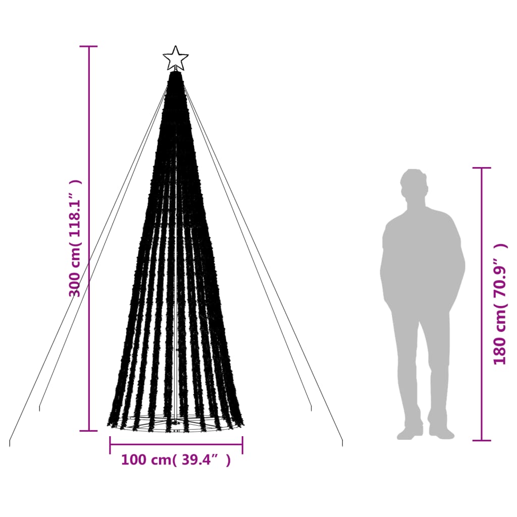 LED Juletre 688 LEDer Kald Hvit 300 cm